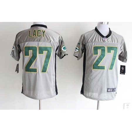 Packers #27 Eddie Lacy Grey Shadow Men's Stitched NFL Elite Jersey