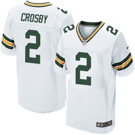Packers #2 Mason Crosby White Men's Stitched NFL Elite Jersey