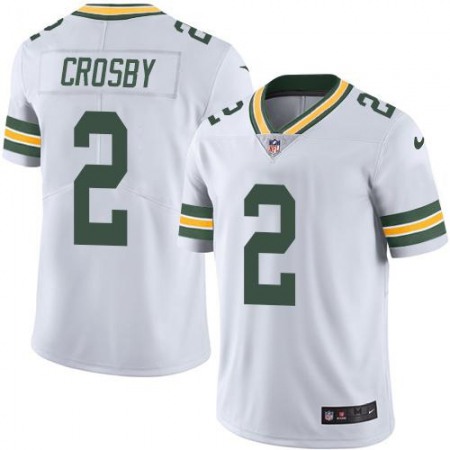 Packers #2 Mason Crosby White Men's Stitched NFL Limited Rush Jersey