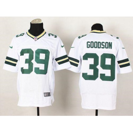 Packers #39 Demetri Goodson White Men's Stitched NFL Elite Jersey