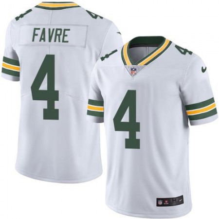 Packers #4 Brett Favre White Men's Stitched NFL Limited Rush Jersey