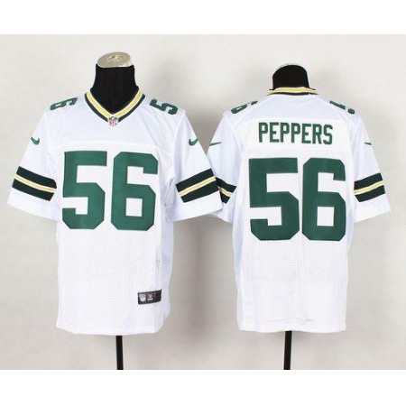Packers #56 Julius Peppers White Men's Stitched NFL Elite Jersey