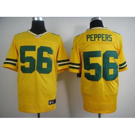 Packers #56 Julius Peppers Yellow Alternate Men's Stitched NFL Elite Jersey