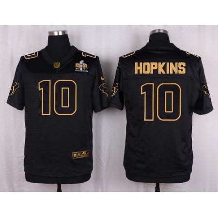 Texans #10 DeAndre Hopkins Black Men's Stitched NFL Elite Pro Line Gold Collection Jersey