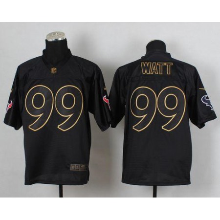 Texans #99 J.J. Watt Black Gold No. Fashion Men's Stitched NFL Elite Jersey