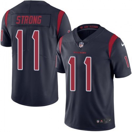 Texans #11 Jaelen Strong Navy Blue Men's Stitched NFL Limited Rush Jersey