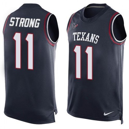 Texans #11 Jaelen Strong Navy Blue Team Color Men's Stitched NFL Limited Tank Top Jersey