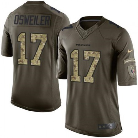 Texans #17 Brock Osweiler Green Men's Stitched NFL Limited Salute to Service Jersey