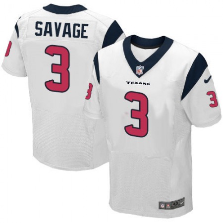 Texans #3 Tom Savage White Men's Stitched NFL Elite Jersey