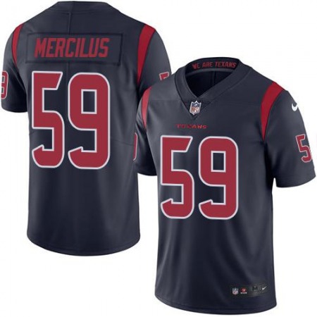 Texans #59 Whitney Mercilus Navy Blue Men's Stitched NFL Limited Rush Jersey