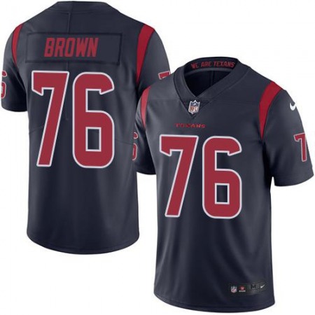 Texans #76 Duane Brown Navy Blue Men's Stitched NFL Limited Rush Jersey