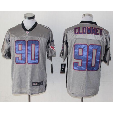 Texans #90 Jadeveon Clowney Grey Shadow Men's Stitched NFL Elite Jersey
