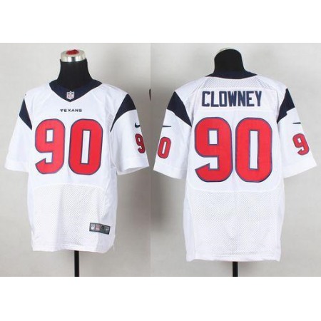 Texans #90 Jadeveon Clowney White Men's Stitched NFL Elite Jersey
