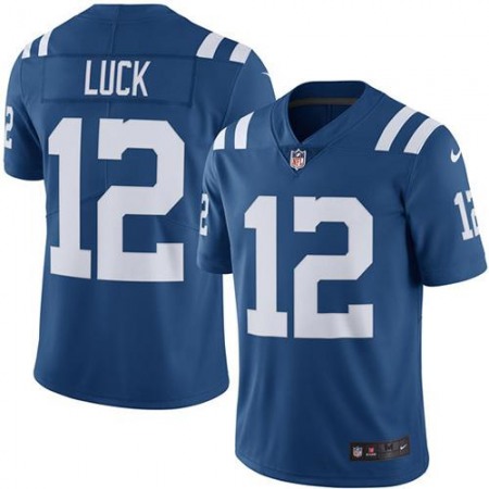 Colts #12 Andrew Luck Royal Blue Men's Stitched NFL Limited Rush Jersey