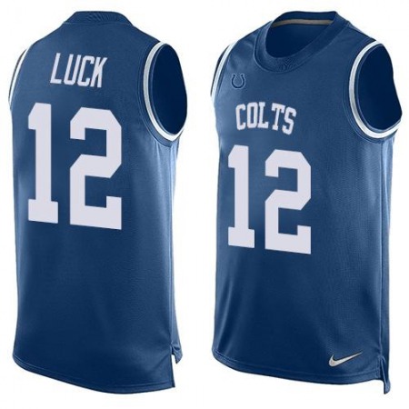 Colts #12 Andrew Luck Royal Blue Team Color Men's Stitched NFL Limited Tank Top Jersey