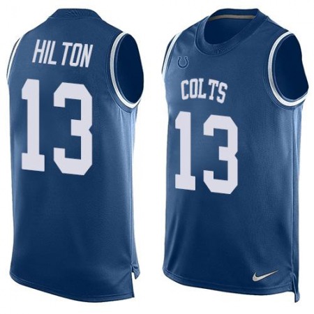 Colts #13 T.Y. Hilton Royal Blue Team Color Men's Stitched NFL Limited Tank Top Jersey