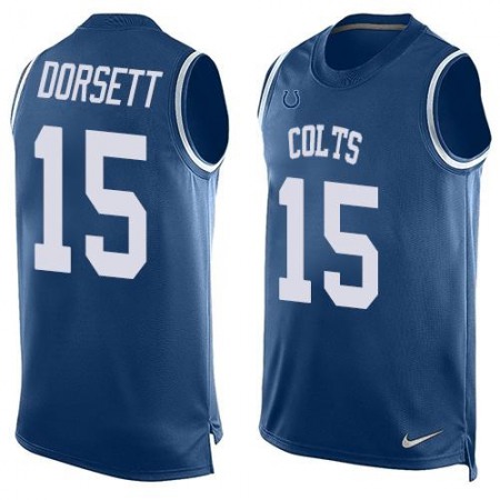 Colts #15 Phillip Dorsett Royal Blue Team Color Men's Stitched NFL Limited Tank Top Jersey