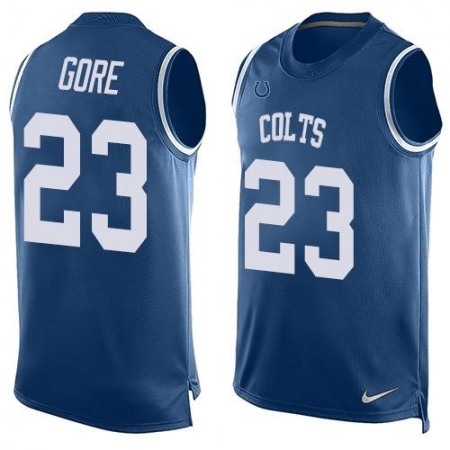 Colts #23 Frank Gore Royal Blue Team Color Men's Stitched NFL Limited Tank Top Jersey