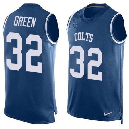 Colts #32 T.J. Green Royal Blue Team Color Men's Stitched NFL Limited Tank Top Jersey