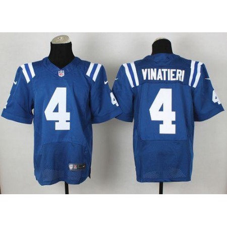 Colts #4 Adam Vinatieri Royal Blue Team Color Men's Stitched NFL Elite Jersey