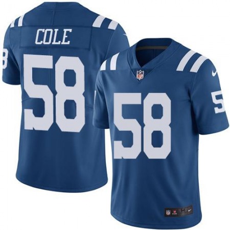 Colts #58 Trent Cole Royal Blue Men's Stitched NFL Limited Rush Jersey