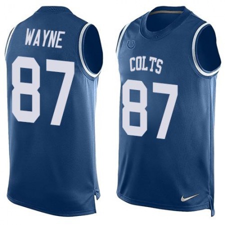 Colts #87 Reggie Wayne Royal Blue Team Color Men's Stitched NFL Limited Tank Top Jersey
