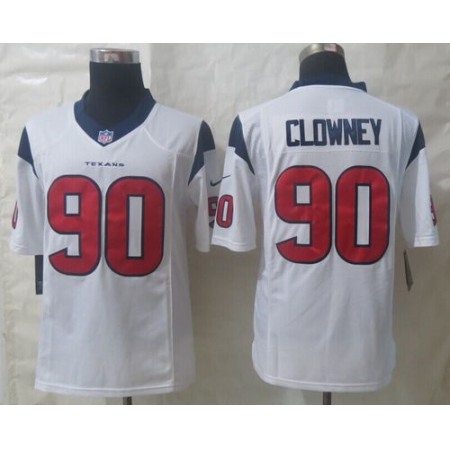 Texans #90 Jadeveon Clowney White Men's Stitched NFL Limited Jersey