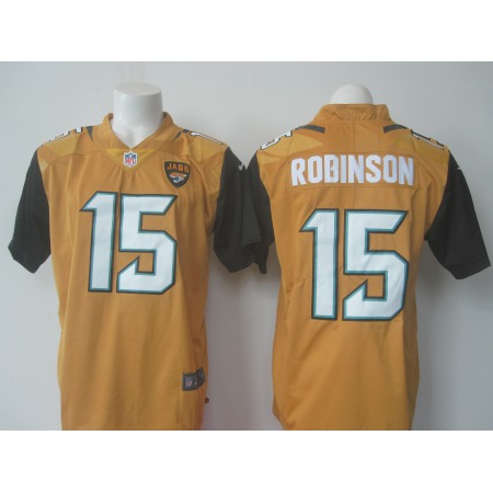 Men's Jaguars #15 Allen Robinson Gold Limited Rush Stitched NFL Jersey