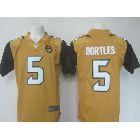 Men's Jaguars #5 Blake Bortles Gold Limited Rush Stitched NFL Jersey