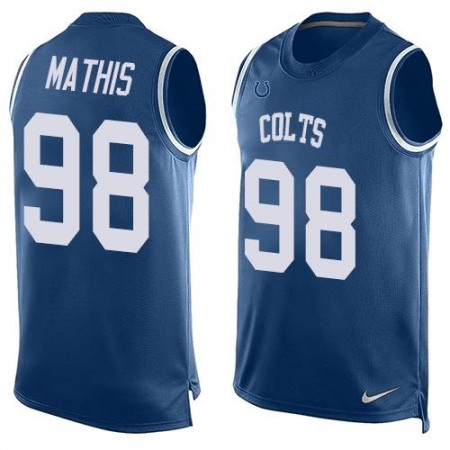 Colts #98 Robert Mathis Royal Blue Team Color Men's Stitched NFL Limited Tank Top Jersey
