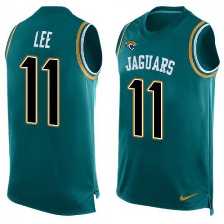 Jaguars #11 Marqise Lee Teal Green Team Color Men's Stitched NFL Limited Tank Top Jersey