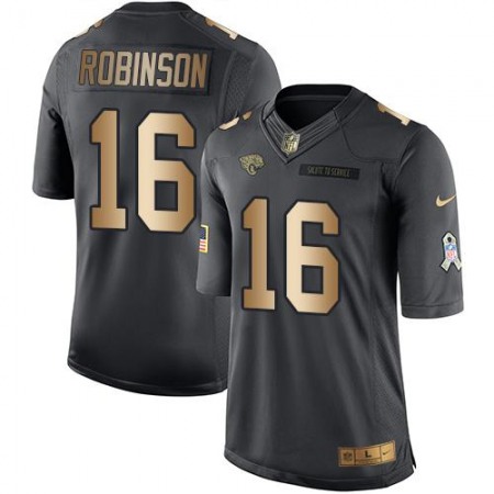 Jaguars #16 Denard Robinson Black Men's Stitched NFL Limited Gold Salute To Service Jersey