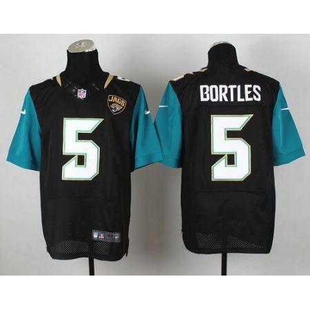 Jaguars #5 Blake Bortles Black Alternate Men's Stitched NFL Elite Jersey