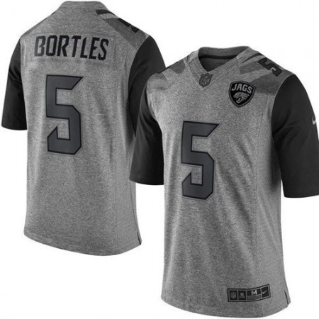 Jaguars #5 Blake Bortles Gray Men's Stitched NFL Limited Gridiron Gray Jersey