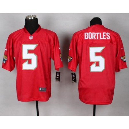 Jaguars #5 Blake Bortles Red Men's Stitched NFL Elite QB Practice Jersey