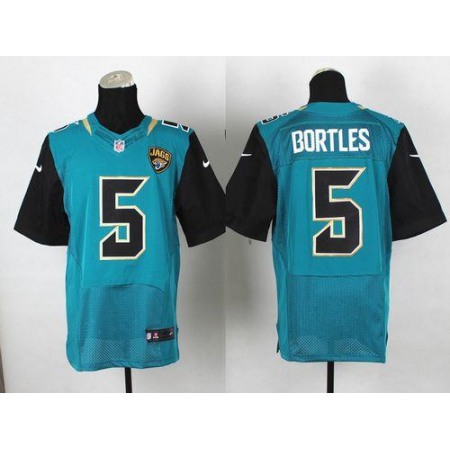 Jaguars #5 Blake Bortles Teal Green Team Color Men's Stitched NFL Elite Jersey