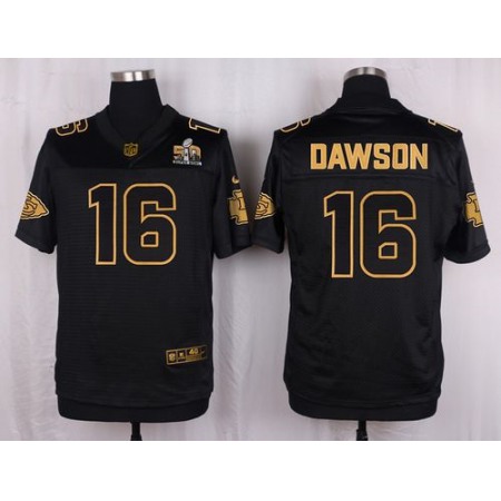 Chiefs #16 Len Dawson Black Men's Stitched NFL Elite Pro Line Gold Collection Jersey