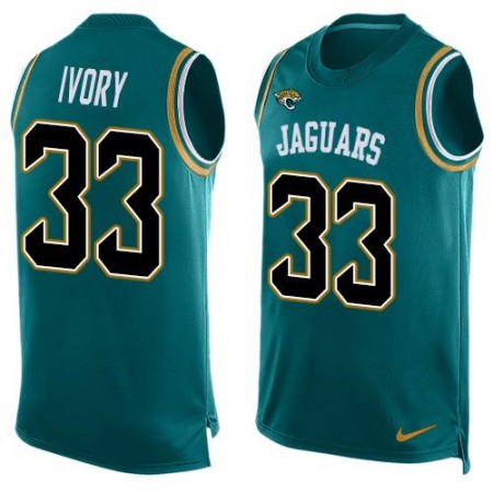 Jaguars #33 Chris Ivory Teal Green Team Color Men's Stitched NFL Limited Tank Top Jersey