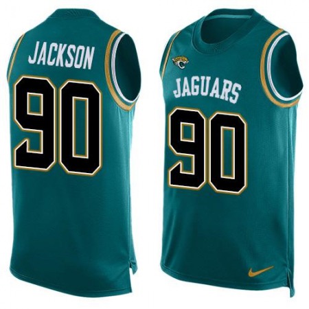 Jaguars #90 Malik Jackson Teal Green Team Color Men's Stitched NFL Limited Tank Top Jersey