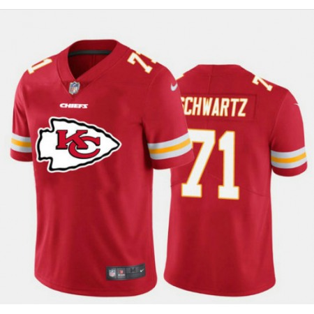 Men's Kansas City Chiefs #71 Schwartz Red 2020 Red Team Big Logo Limited Stitched Jersey
