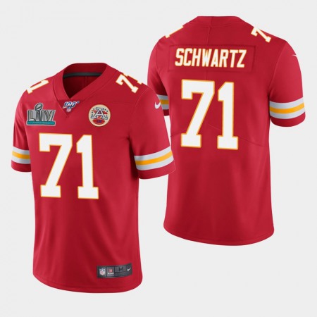Men's Kansas City Chiefs #71 Schwartz Red Super Bowl LIV With 100th Season Patch Vapor Untouchable Limited Stitched NFL Jersey