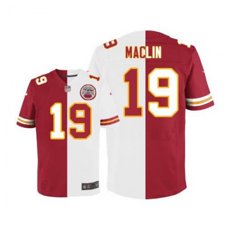 Chiefs #19 Jeremy Maclin Red/White Men's Stitched NFL Elite Split Jersey