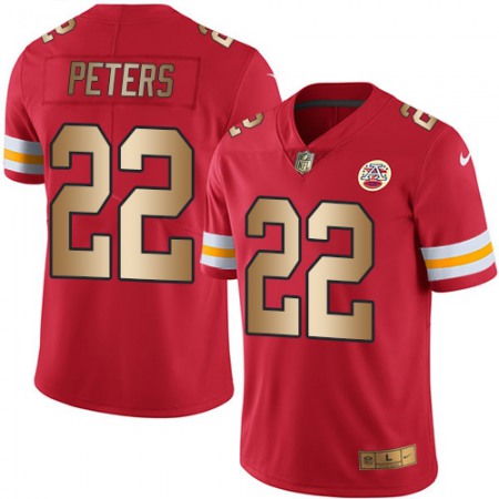 Chiefs #22 Marcus Peters Red Men's Stitched NFL Limited Gold Rush Jersey