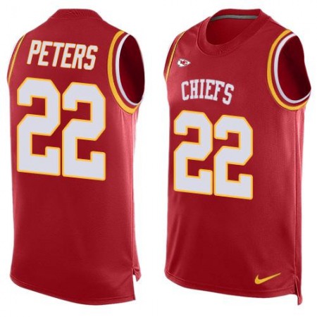 Chiefs #22 Marcus Peters Red Team Color Men's Stitched NFL Limited Tank Top Jersey