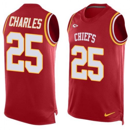 Chiefs #25 Jamaal Charles Red Team Color Men's Stitched NFL Limited Tank Top Jersey