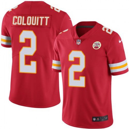 Chiefs #2 Dustin Colquitt Red Men's Stitched NFL Limited Rush Jersey