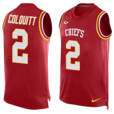 Chiefs #2 Dustin Colquitt Red Team Color Men's Stitched NFL Limited Tank Top Jersey