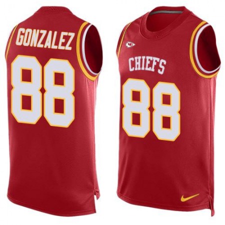 Chiefs #88 Tony Gonzalez Red Team Color Men's Stitched NFL Limited Tank Top Jersey