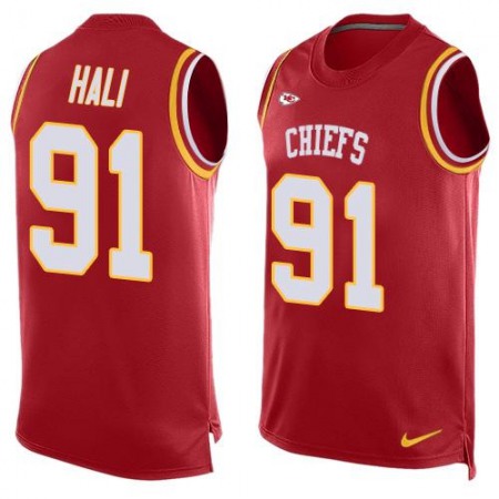 Chiefs #91 Tamba Hali Red Team Color Men's Stitched NFL Limited Tank Top Jersey