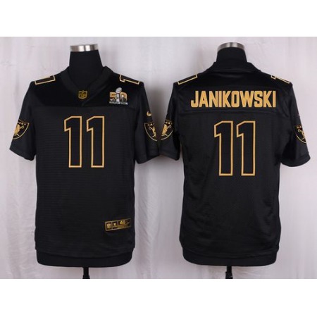 Raiders #11 Sebastian Janikowski Black Men's Stitched NFL Elite Pro Line Gold Collection Jersey